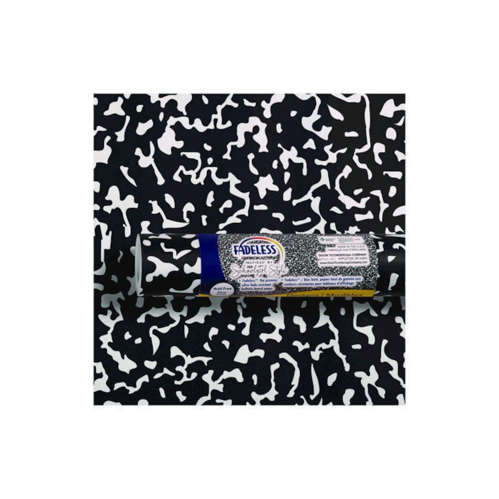 Fadeless Paper Roll, 50 lb Weight, 47.25" x 50 ft, White/Black. Picture 1
