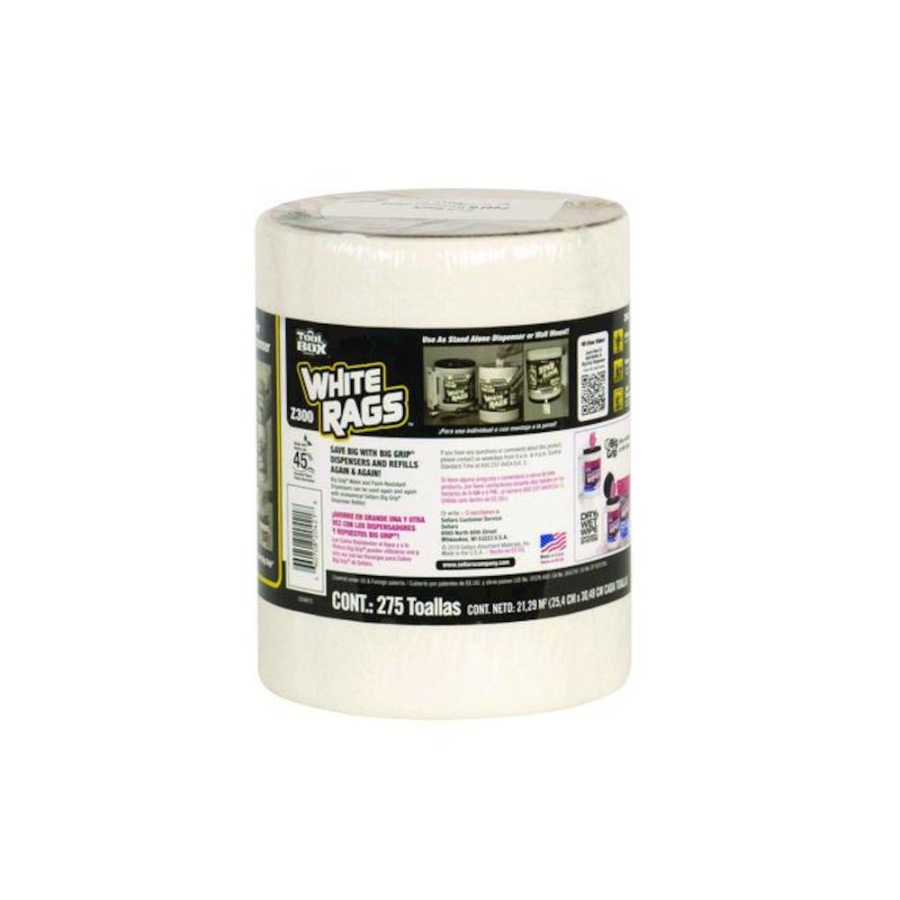 Z300 Wipers Big Grip Refill, 1-Ply, 10 x 12, White, 6/Carton. Picture 3