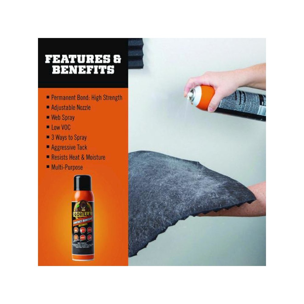 Contact Adhesive Ultimate, 12.2 oz Aerosol Spray, Dries Light Yellow. Picture 5