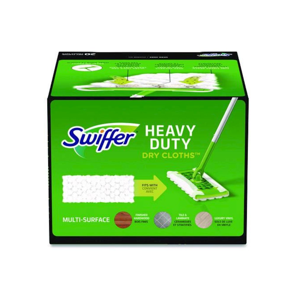 Heavy-Duty Dry Refill Cloths, 10.3 x 7.8, White, 20/Pack, 4 Packs/Carton. Picture 3
