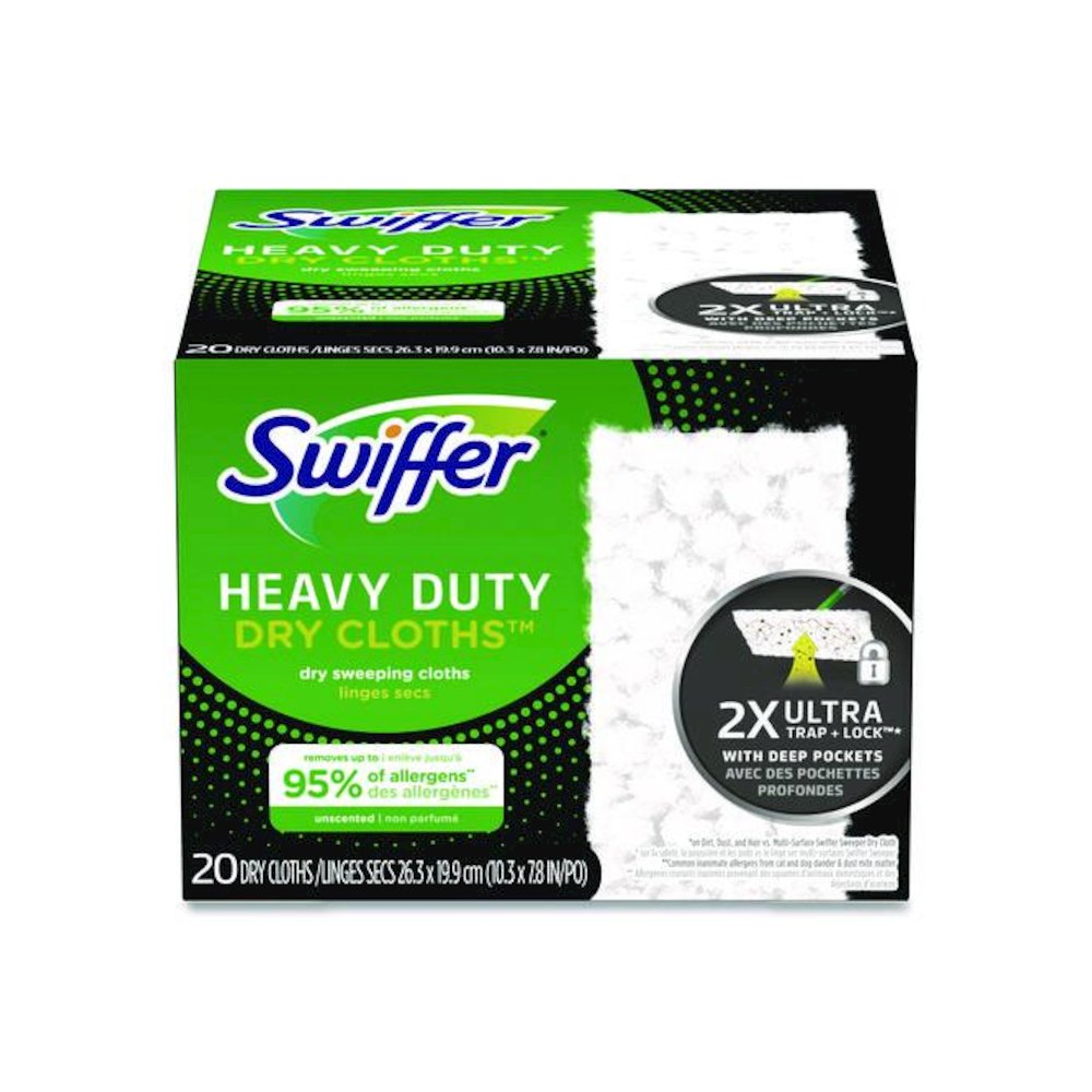 Heavy-Duty Dry Refill Cloths, 10.3 x 7.8, White, 20/Pack, 4 Packs/Carton. Picture 2