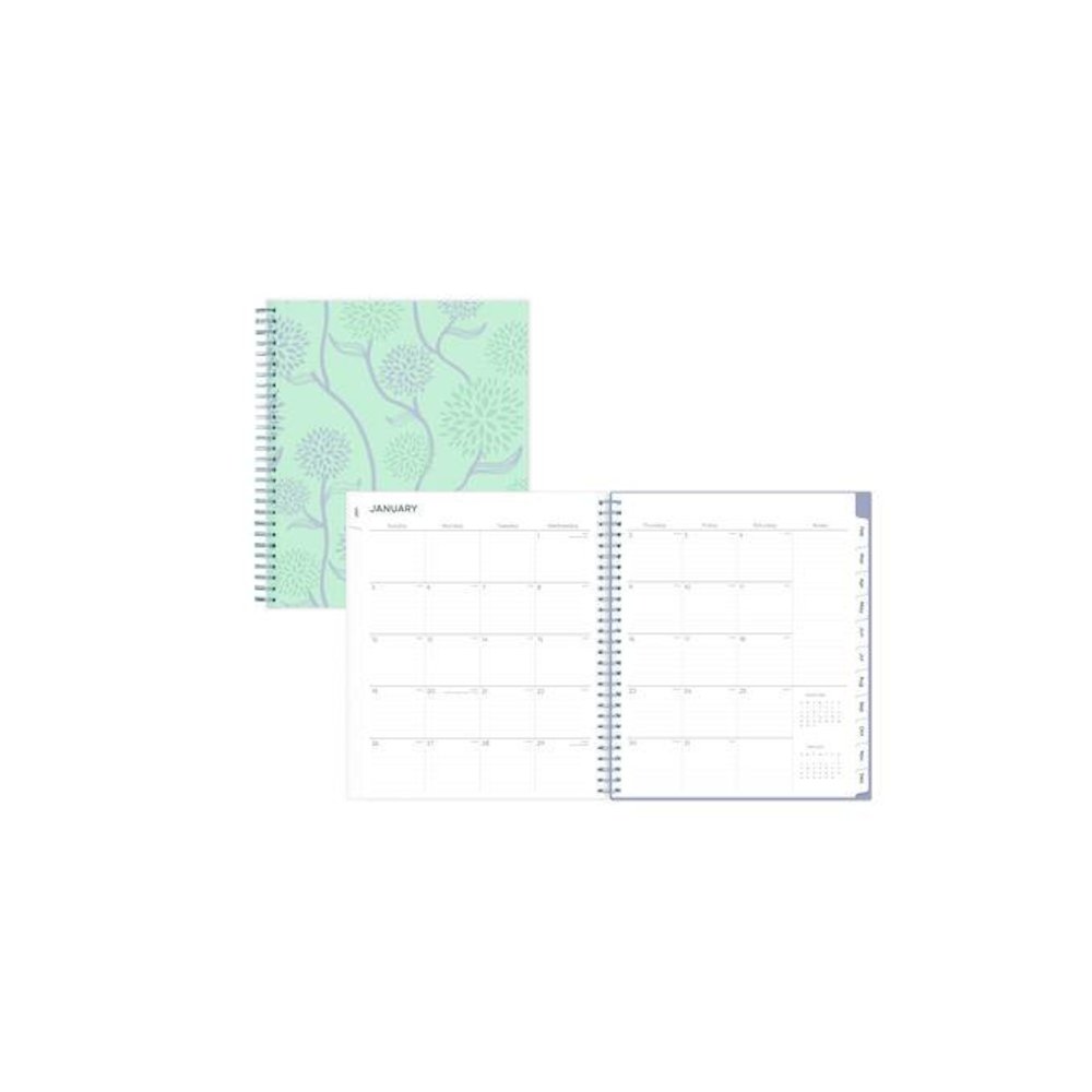 Rue Du Flore Monthly Planner, Floral Artwork, 10 x 8, Jade/Lavender Cover, 12-Month (Jan to Dec): 2026. Picture 1