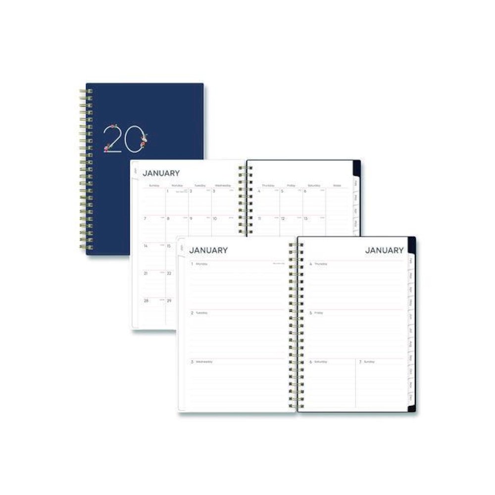 Ashlyn Weekly/Monthly Planner, Floral Artwork, 8 x 5, Navy/Multicolor Cover, 12-Month (Jan to Dec): 2026. Picture 1