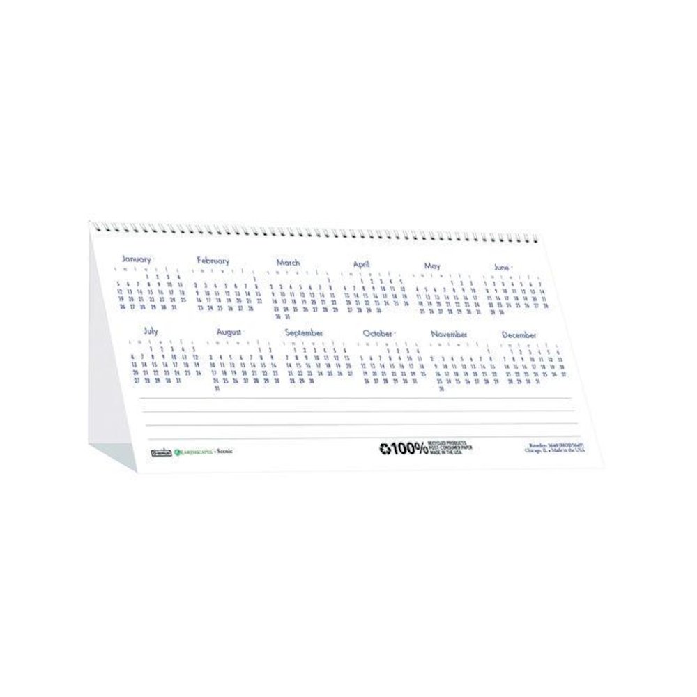Earthscapes Recycled Desk Tent Monthly Calendar, Scenic Photography, 8.5 x 4.5, White Sheets, 12-Month (Jan to Dec): 2026. Picture 4