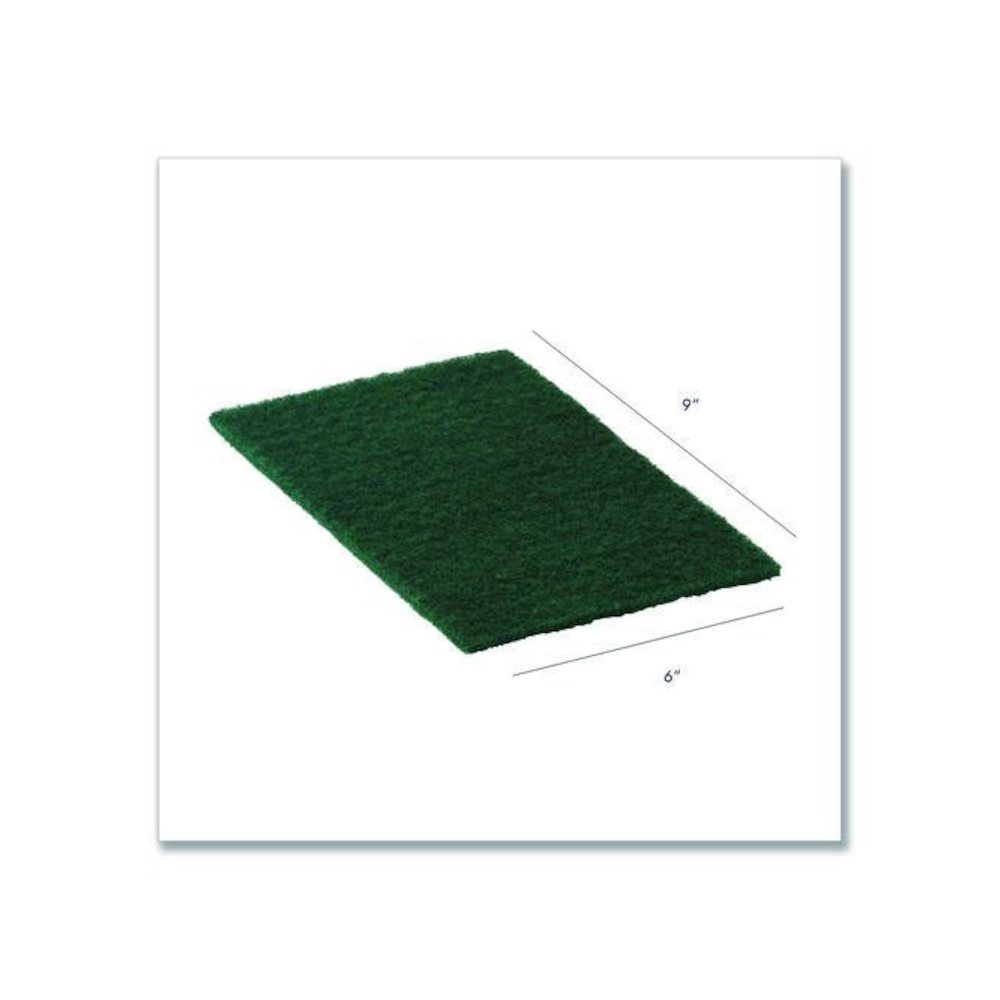 90-96 Medium Duty Hand Cleaning Pad, 6" x 9", Green, 20/Pack, 3 Packs/Carton. Picture 2