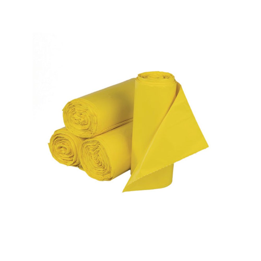 Low-Density Commercial Can Liners, Infectious Waste Biohazard, 30 gal, 1.15 mil, 30" x 43", Yellow, 25 Bags/Roll, 6 Rolls/CT. Picture 2
