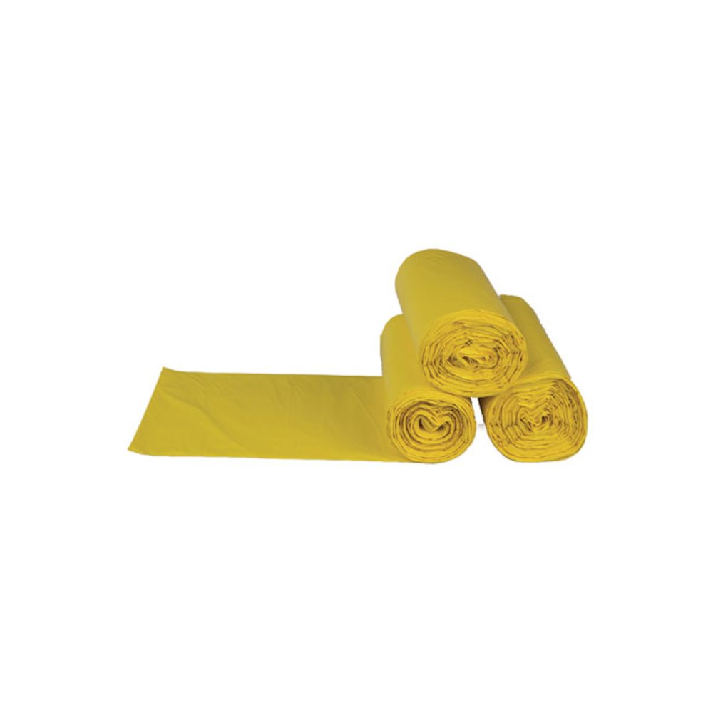 Low-Density Commercial Can Liners, Infectious Waste Biohazard, 30 gal, 1.15 mil, 30" x 43", Yellow, 25 Bags/Roll, 6 Rolls/CT. Picture 5