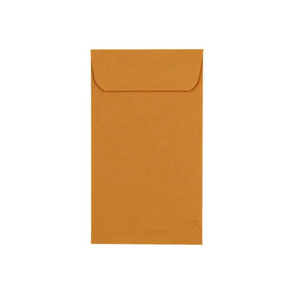 Kraft Coin Envelope, #5 1/2, Round Flap, Gummed Closure, 3.13 x 5.5, Light Brown Kraft, 500/Box. Picture 9