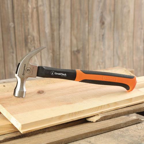 16 oz Claw Hammer with High-Visibility Orange Fiberglass Handle. Picture 7