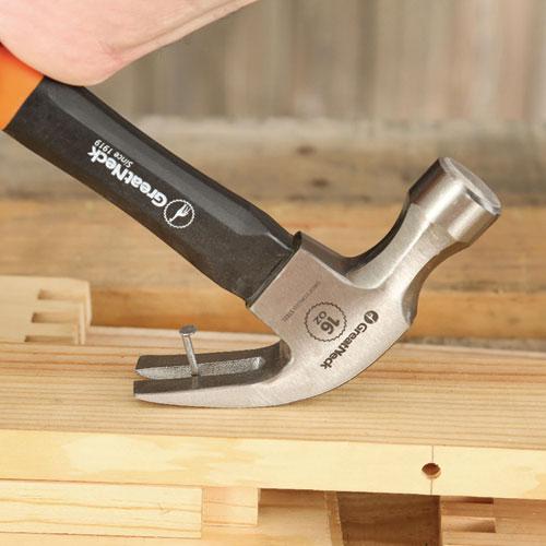 16 oz Claw Hammer with High-Visibility Orange Fiberglass Handle. Picture 9