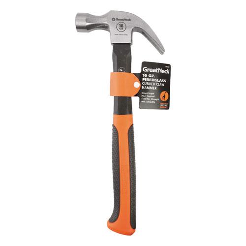 16 oz Claw Hammer with High-Visibility Orange Fiberglass Handle. Picture 10