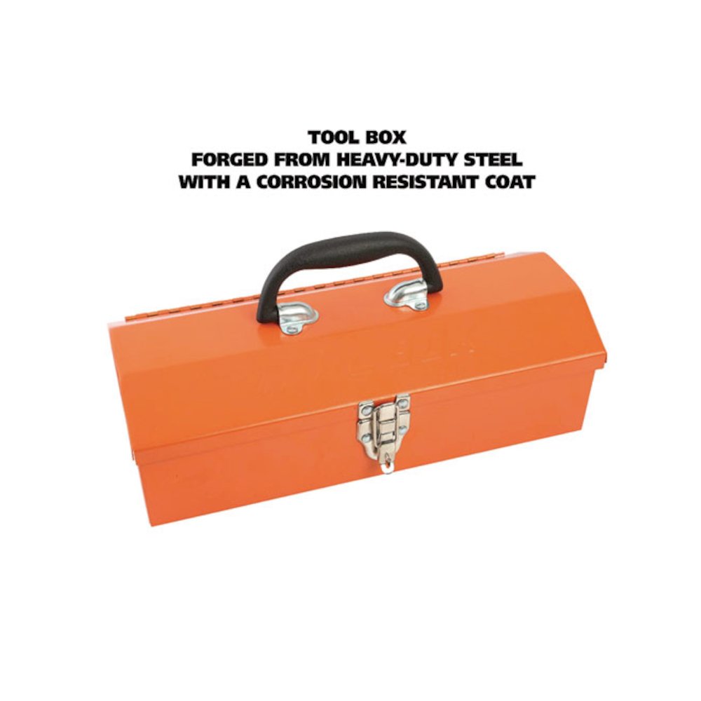 16-Piece Light-Duty Office Tool Kit, Metal Box, Red. Picture 4