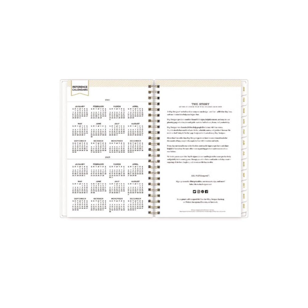 Day Designer Tile Weekly/Monthly Planner, Geometric Artwork, 8 x 5, Blue/White Cover, 12-Month (Jan to Dec): 2026. Picture 6