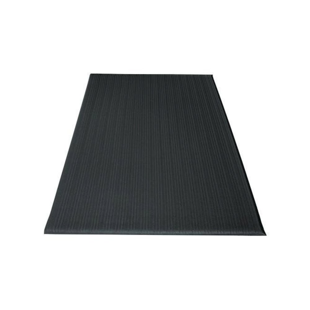 Ribbed Vinyl Anti-Fatigue Mat, Rectangular, Black Ribbed Surface, 24" x 36". Picture 3