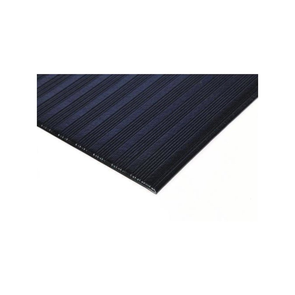 Ribbed Vinyl Anti-Fatigue Mat, Rectangular, Black Ribbed Surface, 24" x 36". Picture 4