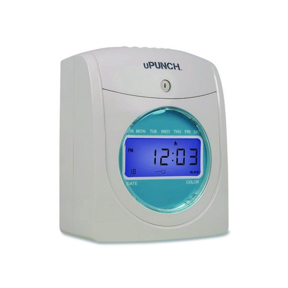 Digital Auto-Align Punch Time Clock Bundle, Digital Display, White. Picture 2