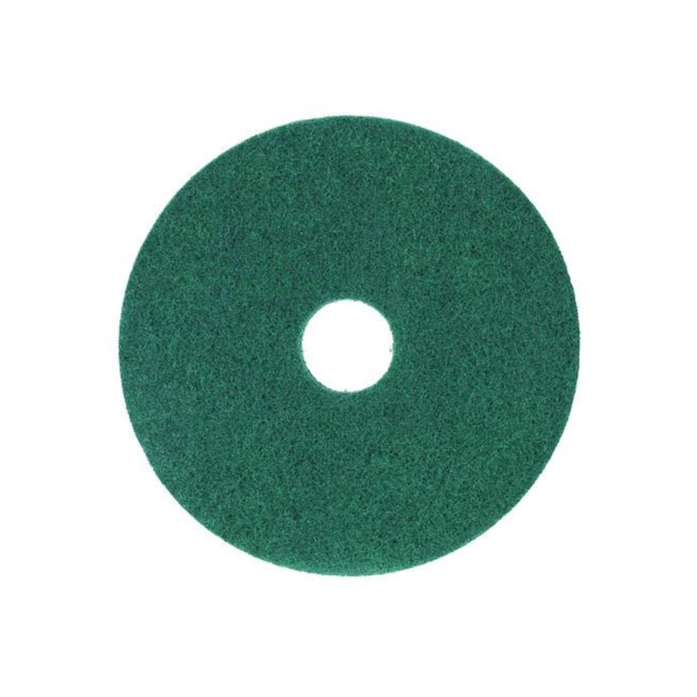 Heavy-Duty Scrubbing Floor Pads, 13" Diameter, Green, 5/Carton. Picture 1