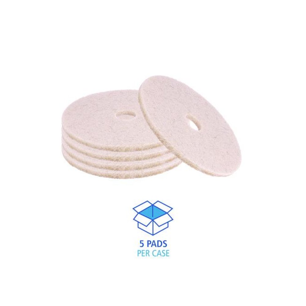 Natural Hog Hair Burnishing Floor Pads, 17" Diameter, Tan, 5/Carton. Picture 4