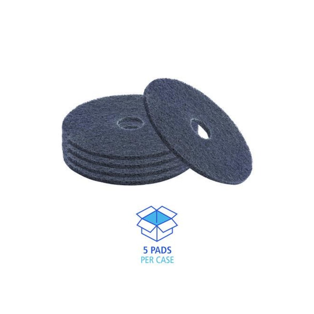 High Performance Stripping Floor Pads, 19" Diameter, Black, 5/Carton. Picture 4