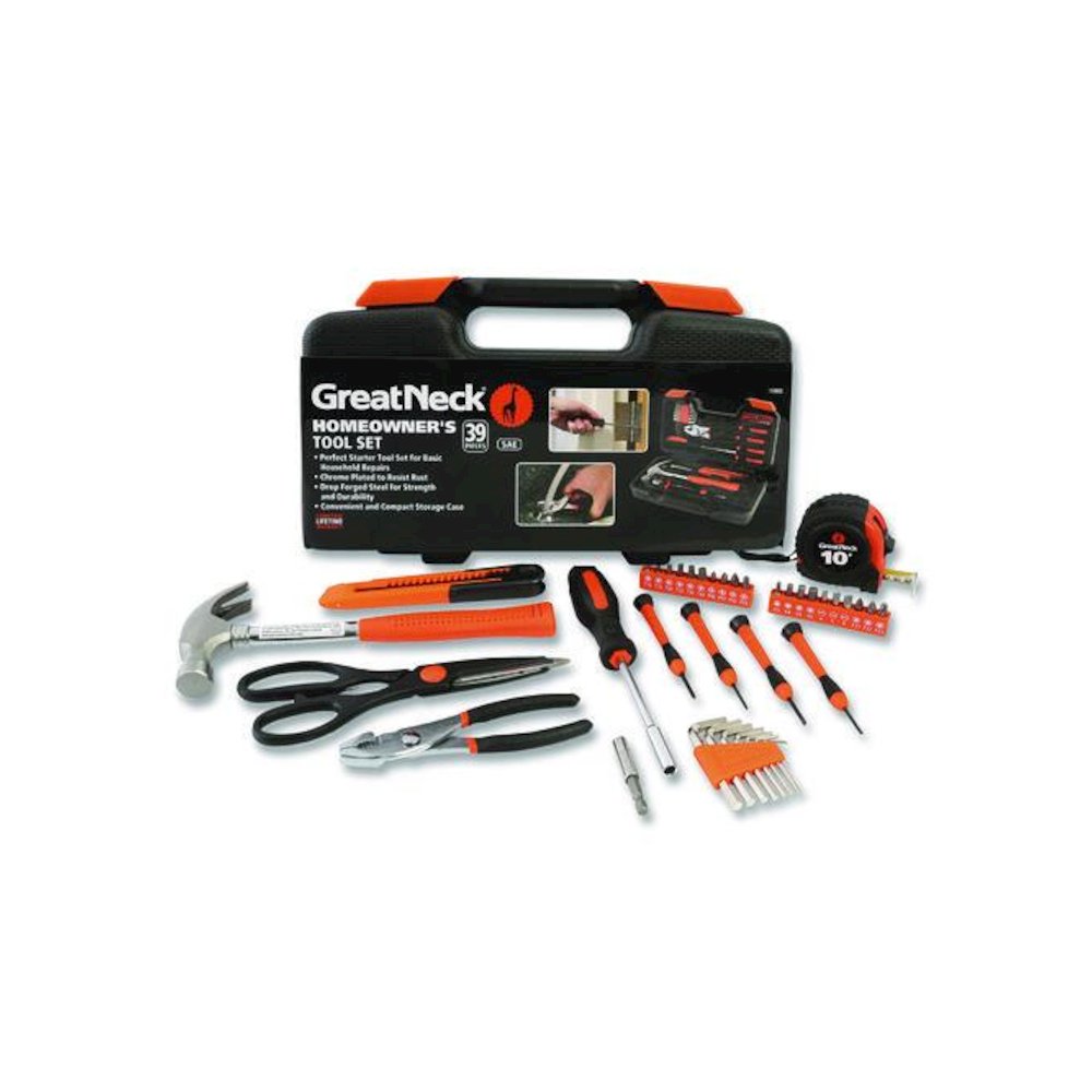 Homeowner's 39-Piece Tool Set, 12.38" x 3" x 7.25" Carry Case. Picture 1