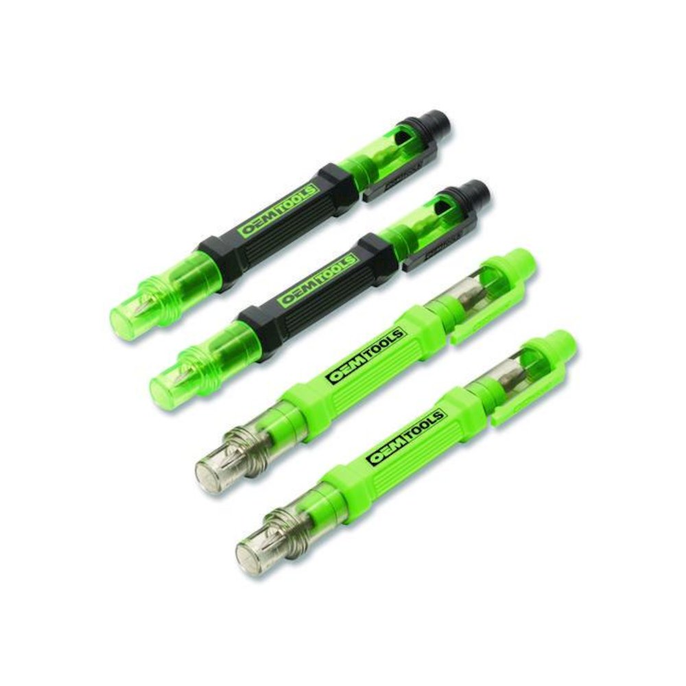 6-Way Pen-Style Screw/Nut Driver, Phillips/Slotted Bits, Metric Sockets, 5.38" Long, Black/Green, Green/Clear, 4/Pack. Picture 2