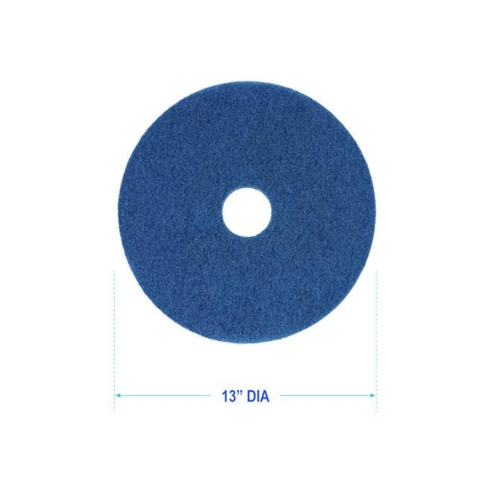 Scrubbing Floor Pads, 13" Diameter, Blue, 5/Carton. Picture 3