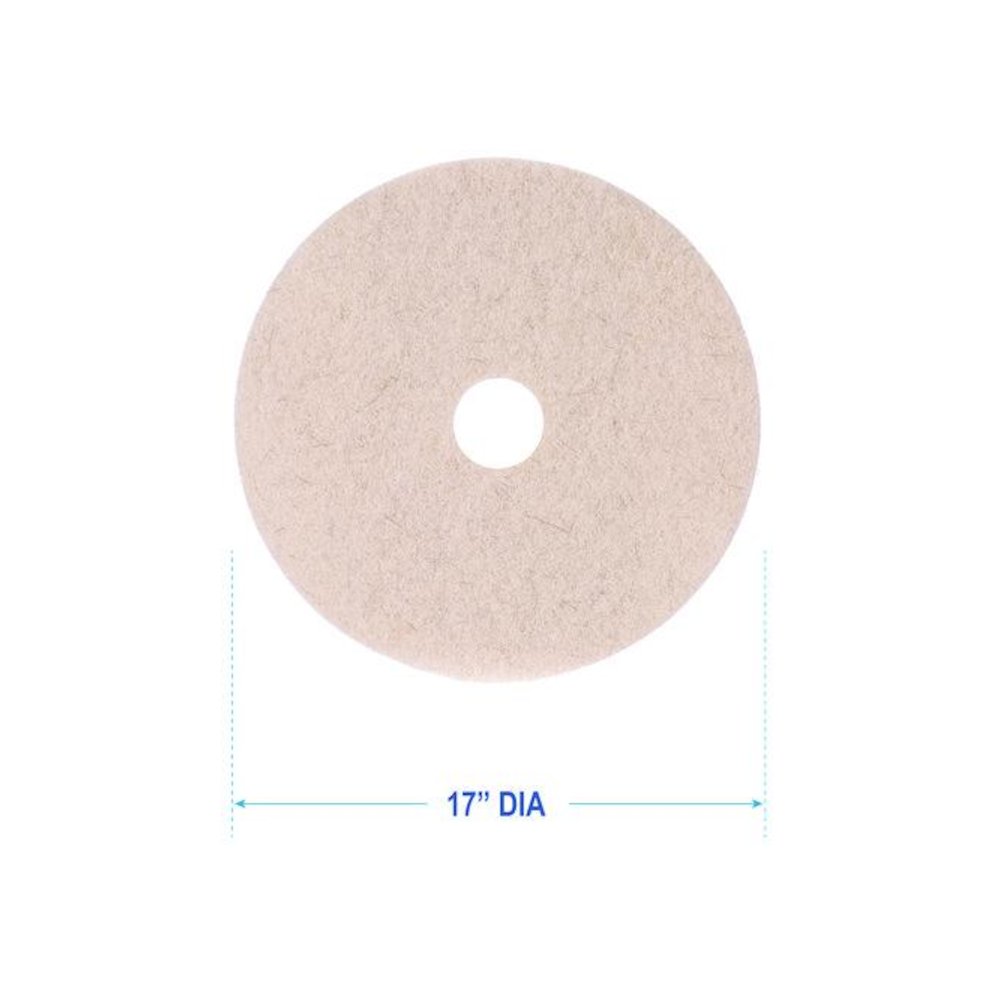 Natural Hog Hair Burnishing Floor Pads, 17" Diameter, Tan, 5/Carton. Picture 3