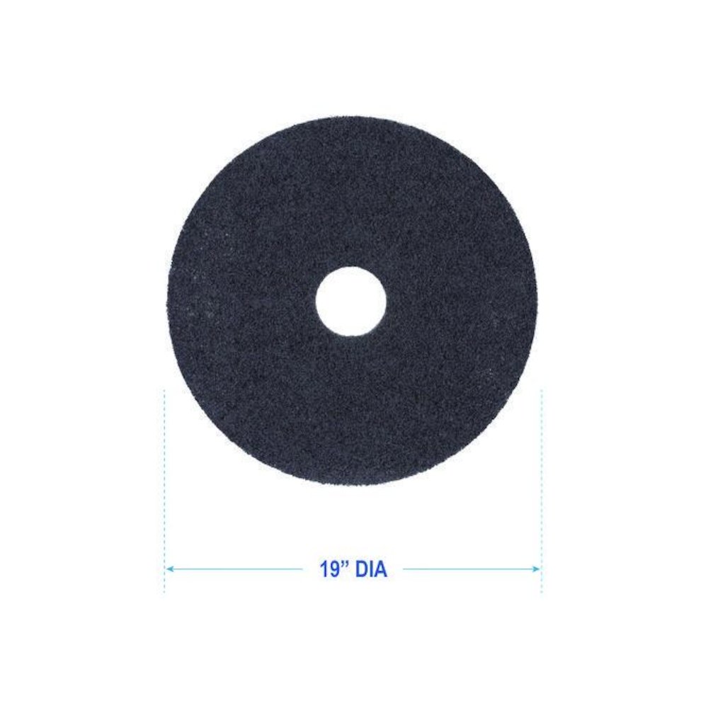 High Performance Stripping Floor Pads, 19" Diameter, Black, 5/Carton. Picture 3