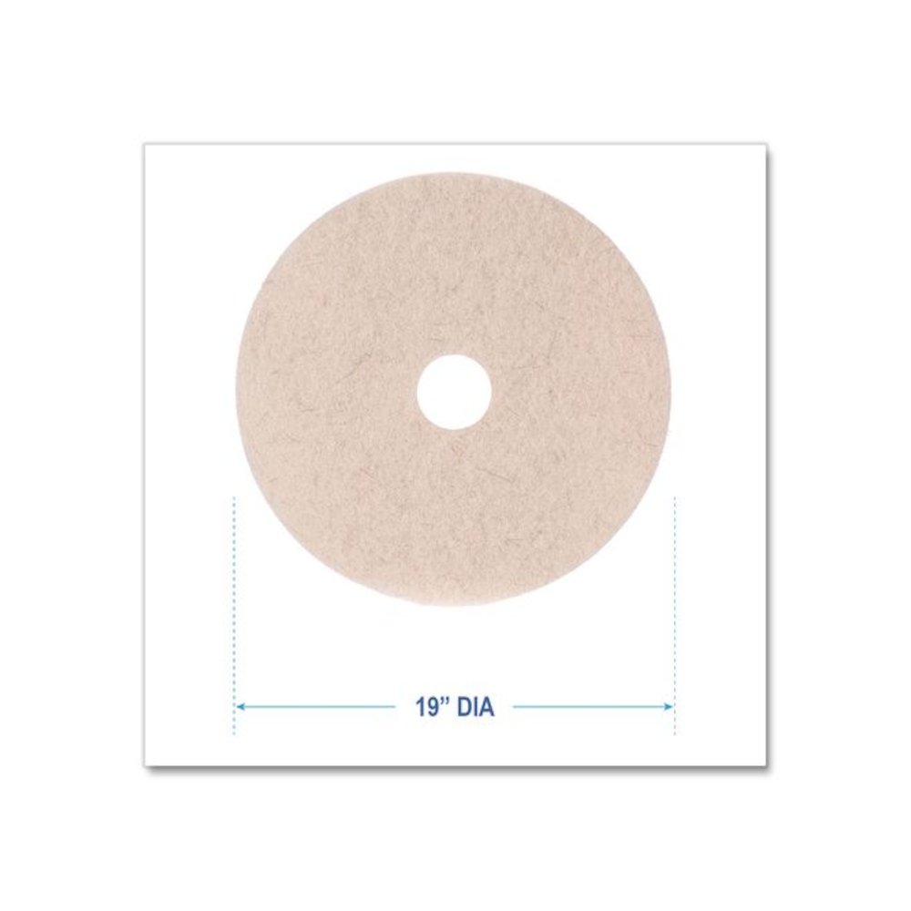 Natural Hog Hair Burnishing Floor Pads, 19" Diameter, Tan, 5/Carton. Picture 3
