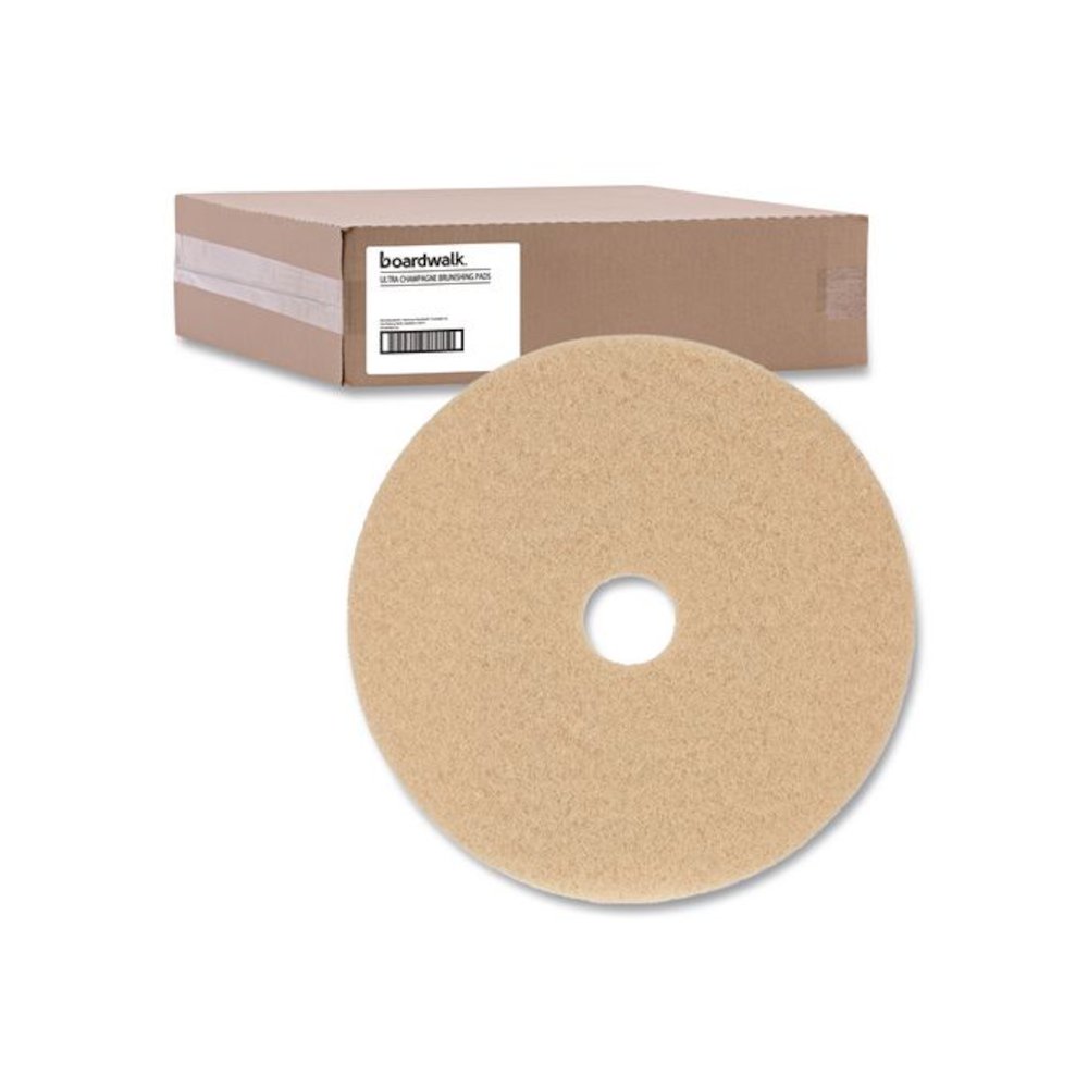 Burnishing Floor Pads, 19" Diameter, Tan, 5/Carton. Picture 2