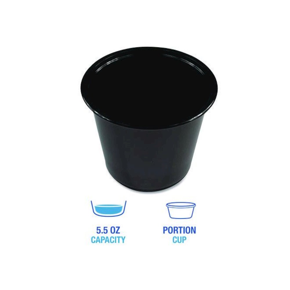 Souffle/Portion Cups, 5.5 oz, Plastic, Black, 2,500/Carton. Picture 5