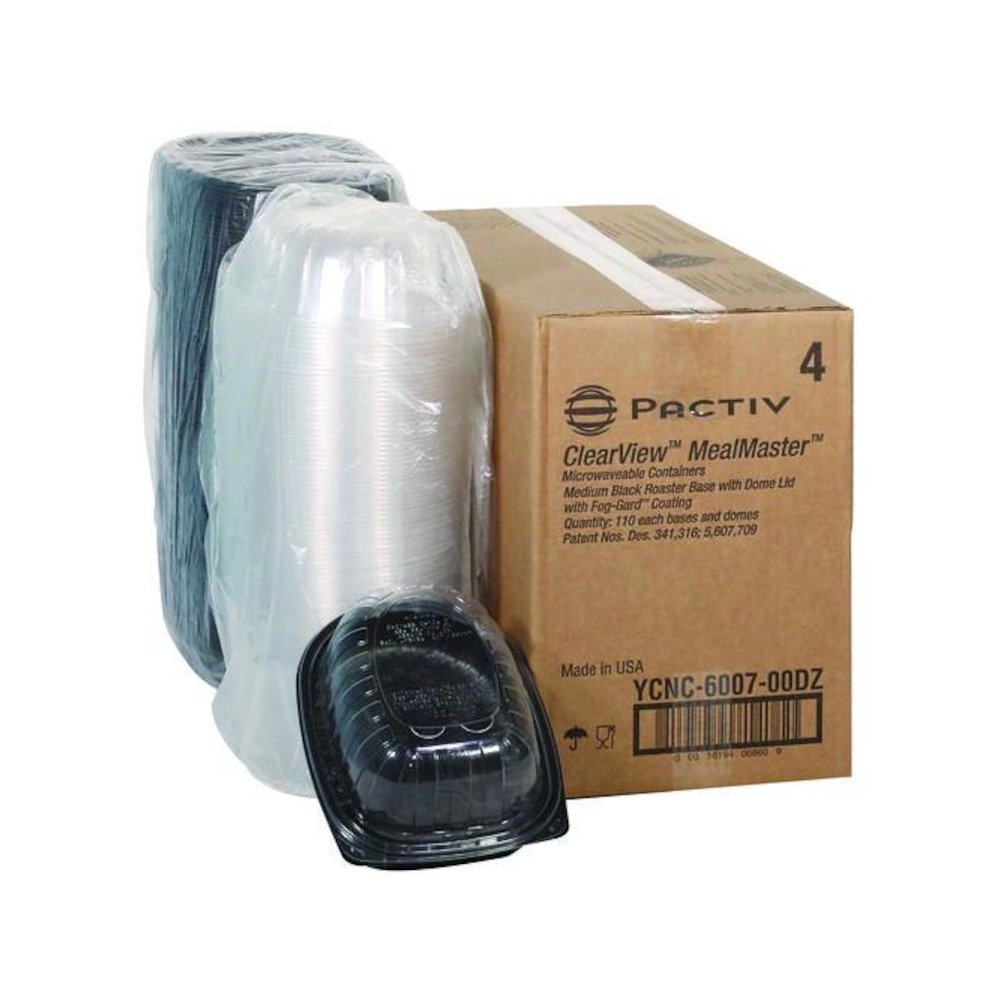 MealMaster Chicken Roaster Base/Lid, 10 x 7.5 x 4, Black/Clear, Plastic, 110/Carton. Picture 5