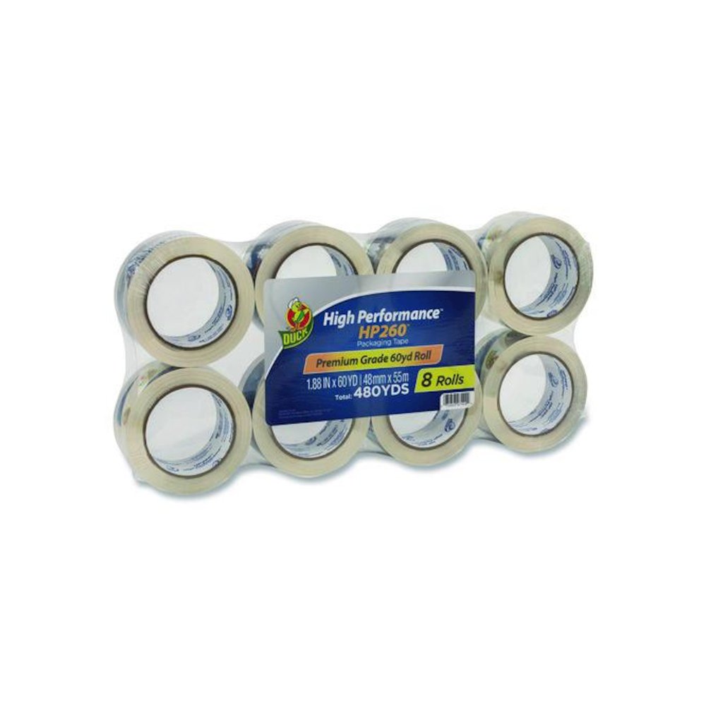 HP260 Packaging Tape, 3" Core, 1.88" x 60 yds, Clear, 8/Pack. Picture 2
