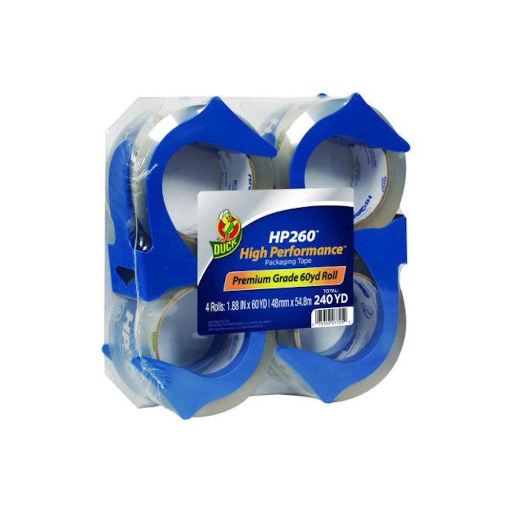 HP260 Packaging Tape with Dispenser, 3" Core, 1.88" x 60 yds, Clear, 4/Pack. Picture 2