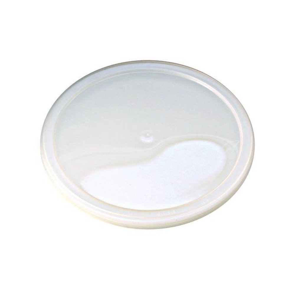 Pro Kal Polyethylene Flush Fill Round Deli Lids, 4.6" Diameter, Clear, Plastic, 500/Carton. Picture 1