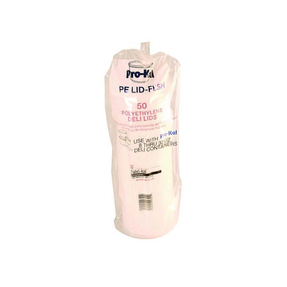 Pro Kal Polyethylene Flush Fill Round Deli Lids, 4.6" Diameter, Clear, Plastic, 500/Carton. Picture 3