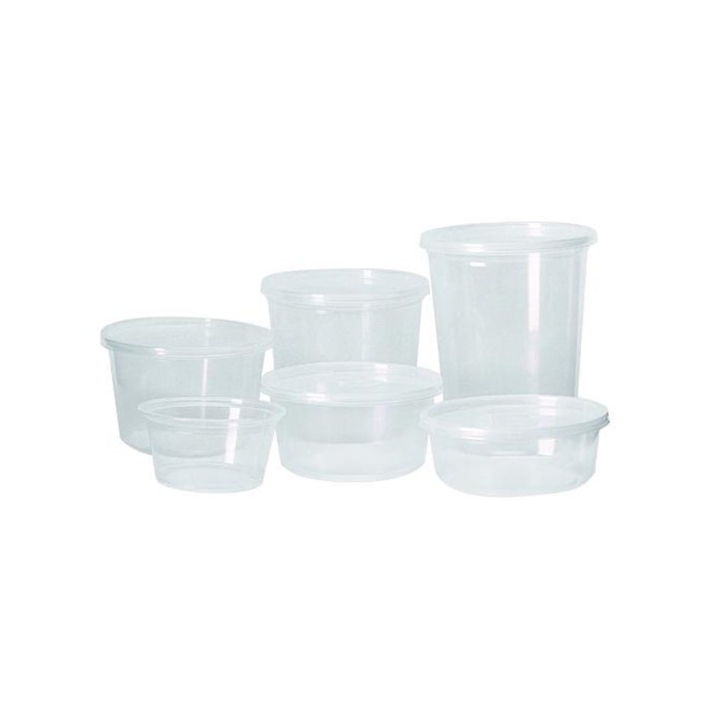 Pro Kal Polyethylene Flush Fill Round Deli Lids, 4.6" Diameter, Clear, Plastic, 500/Carton. Picture 5