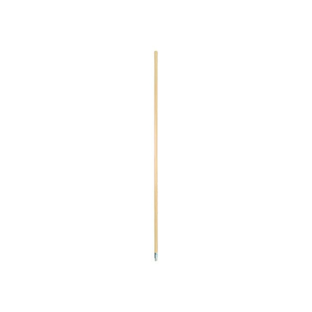Metal Tip Threaded Hardwood Broom Handle, 0.94" dia x 60", Natural. Picture 1