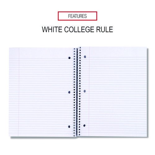 Wirebound Notebook, 3-Subject, Medium/College Rule, Black Cover, (120) 11 x 8.5 Sheets. Picture 4