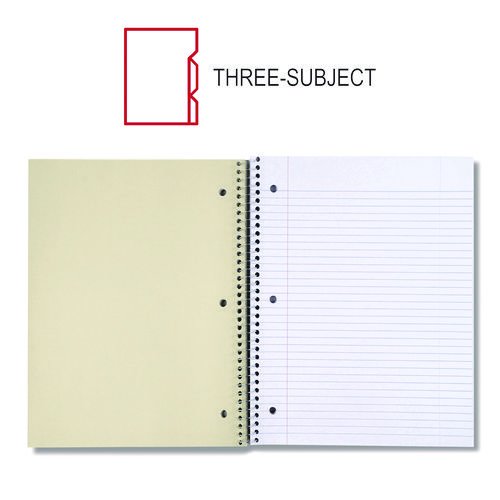 Wirebound Notebook, 3-Subject, Medium/College Rule, Black Cover, (120) 11 x 8.5 Sheets. Picture 8