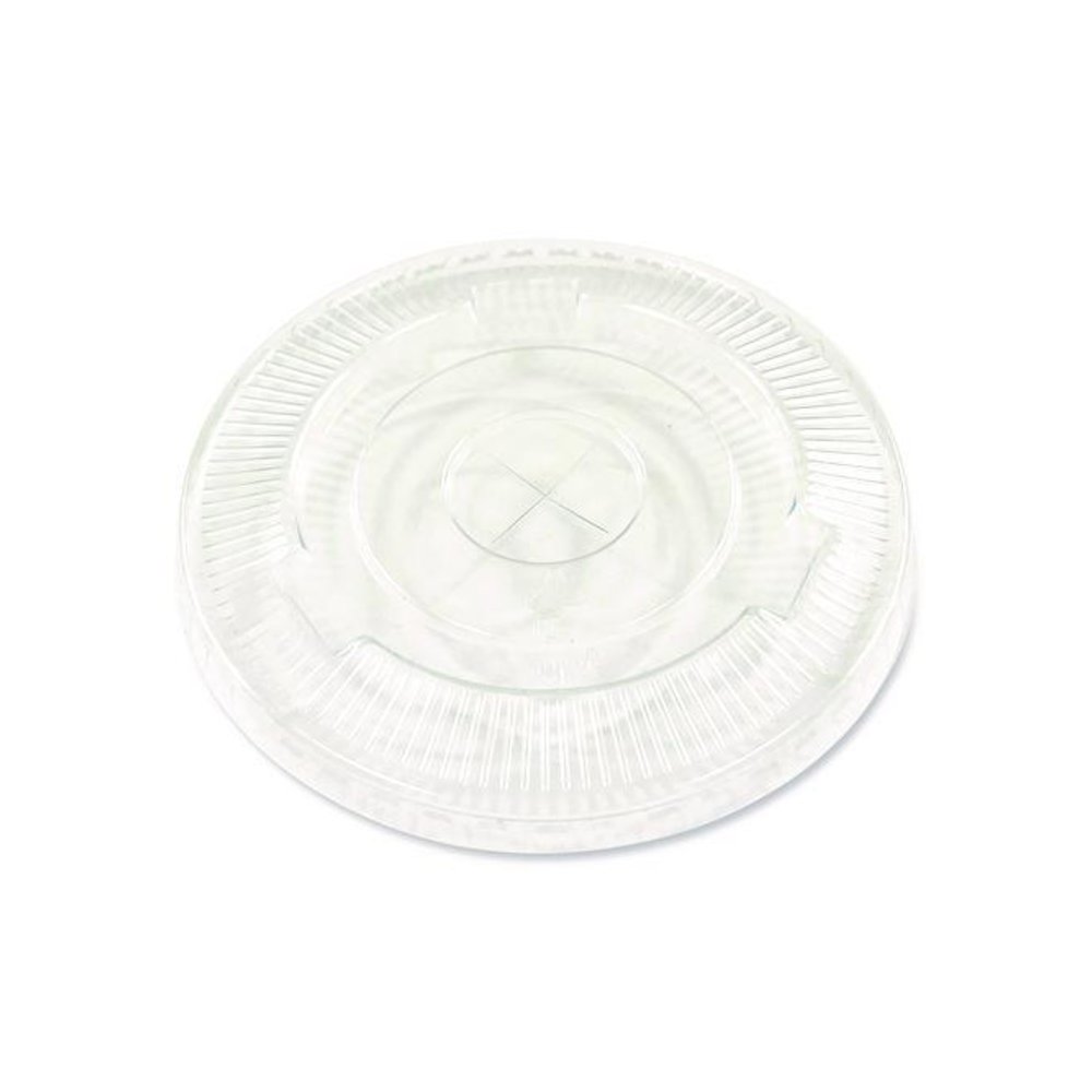PET Cold Cup Straw-Slot Lids, Fits 9 oz Squat/12 oz Cold Cups, Plastic, Clear, 1,000/Carton. Picture 5