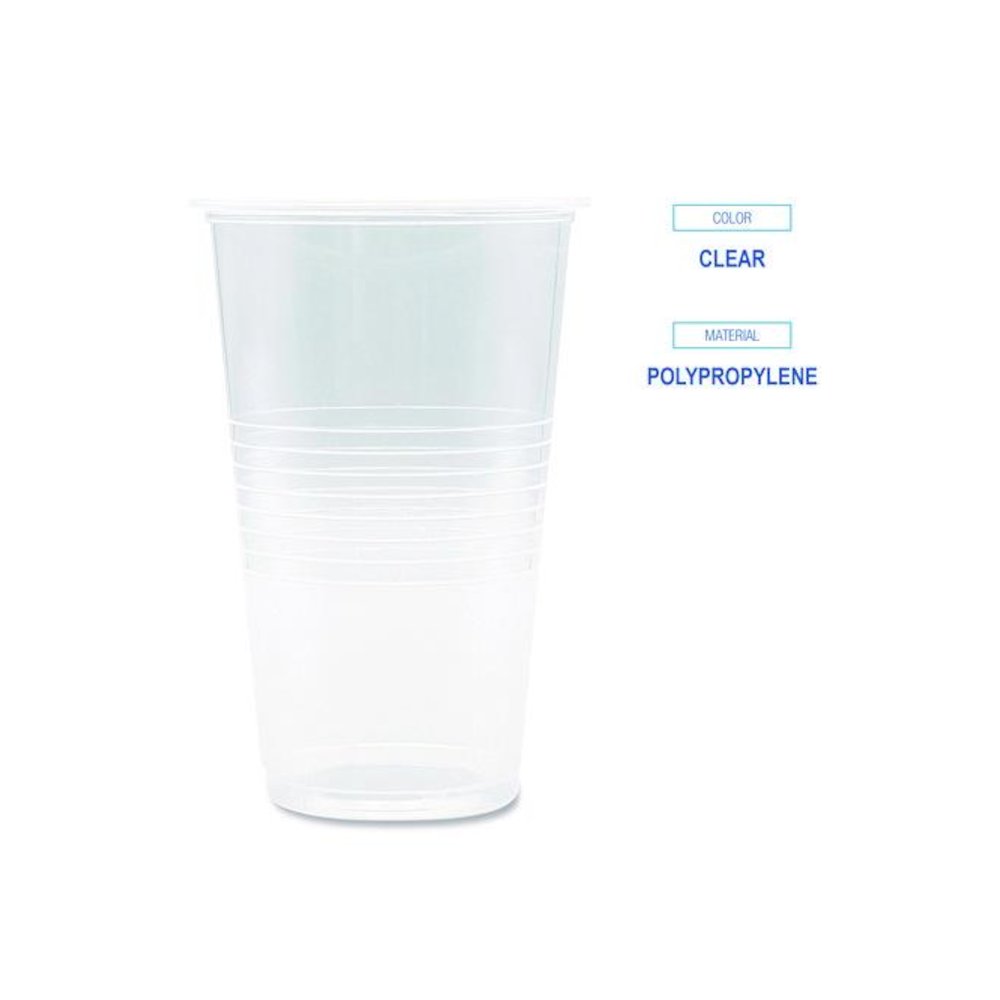 Translucent Plastic Cold Cups, 20 oz, Clear, 1,000/Carton. Picture 4