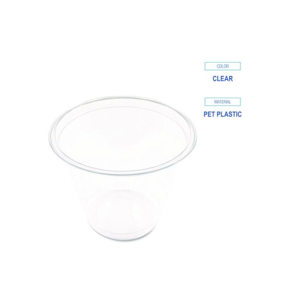 Clear Plastic PET Cups, Squat, 9 oz, 1,000/Carton. Picture 5