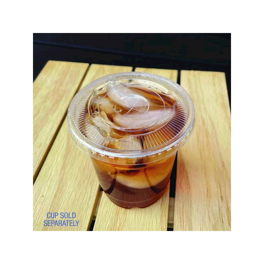 PET Cold Cup Straw-Slot Lids, Fits 9 oz to 10 oz Cold Cups, Plastic, Clear, 1,000/Carton. Picture 7