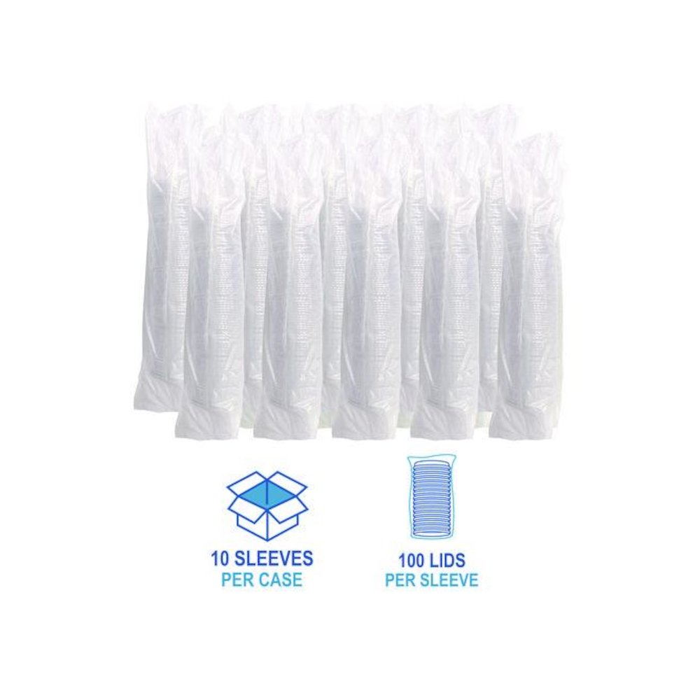 PET Cold Cup Straw-Slot Lids, Fits 9 oz Squat/12 oz Cold Cups, Plastic, Clear, 1,000/Carton. Picture 2