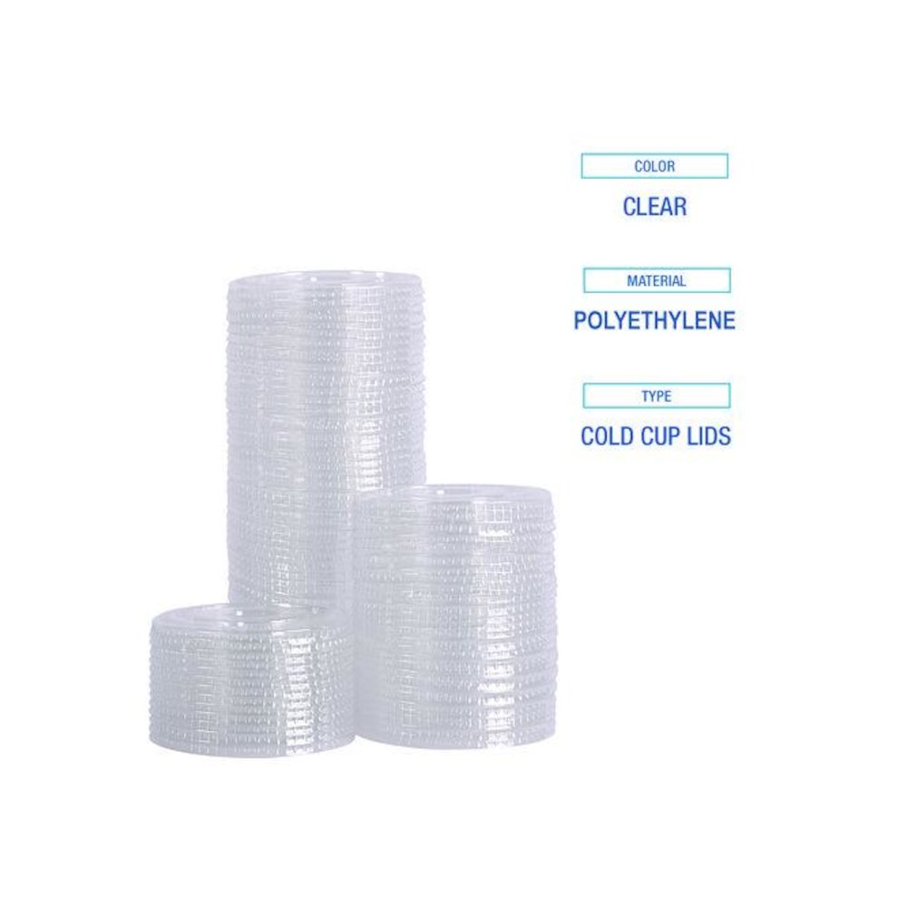 PET Cold Cup Straw-Slot Lids, Fits 9 oz Squat/12 oz Cold Cups, Plastic, Clear, 1,000/Carton. Picture 6