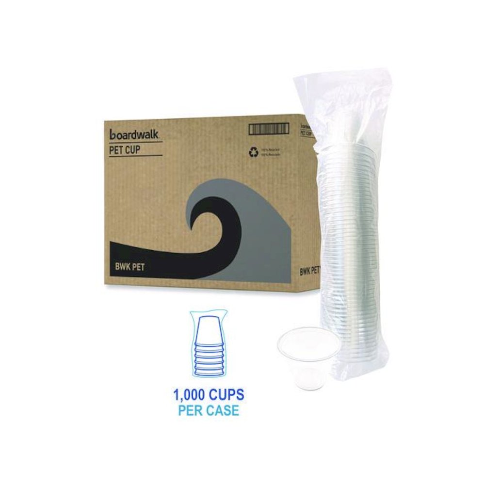 Clear Plastic PET Cups, Squat, 9 oz, 1,000/Carton. Picture 6