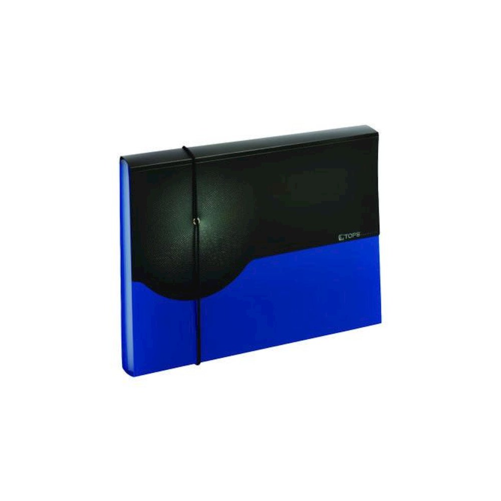 Seven-Pocket Poly Expanding File, 1" Expansion, 7 Sections, Elastic Cord Closure, 1/6-Cut Tabs, Letter Size, Blue. Picture 1