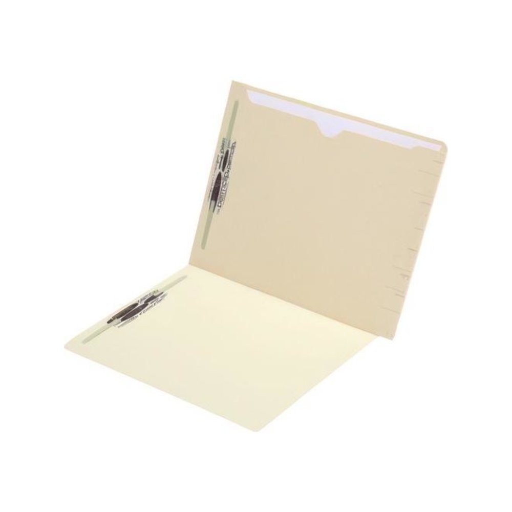 Full Pocket End Tab Fastener Folders, Straight Tab, 2 Fasteners, Letter Size, Manila, 50/Box. Picture 5