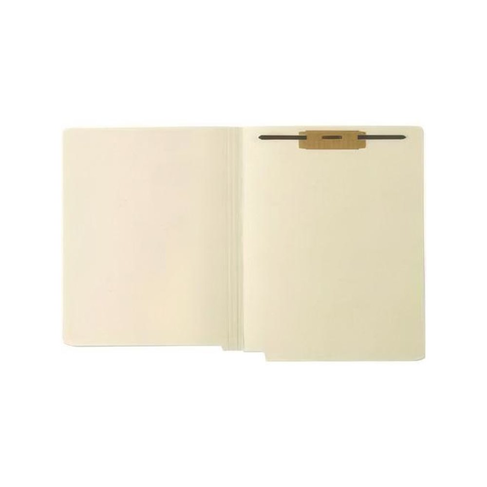 End Tab Fastener Folders with Embossed Labeling Lines, Straight Tab, Expands 0.75", 1 Fastener, Letter Size, Manila, 250/Box. Picture 3